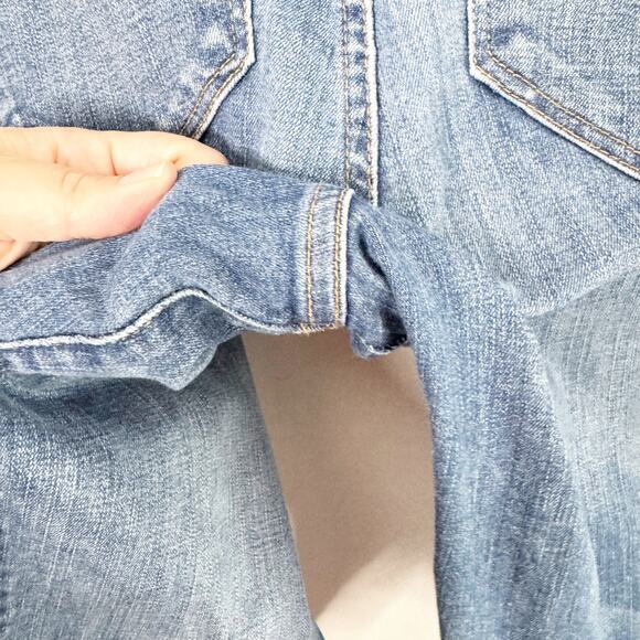 Madewell Maternity Skinny Jeans Stretchy Side Panels Distressed Look Size 28 - Picture 10 of 12